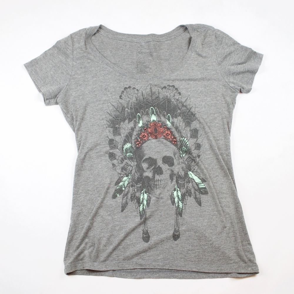 Empyre | Grey Indian Skull Tee